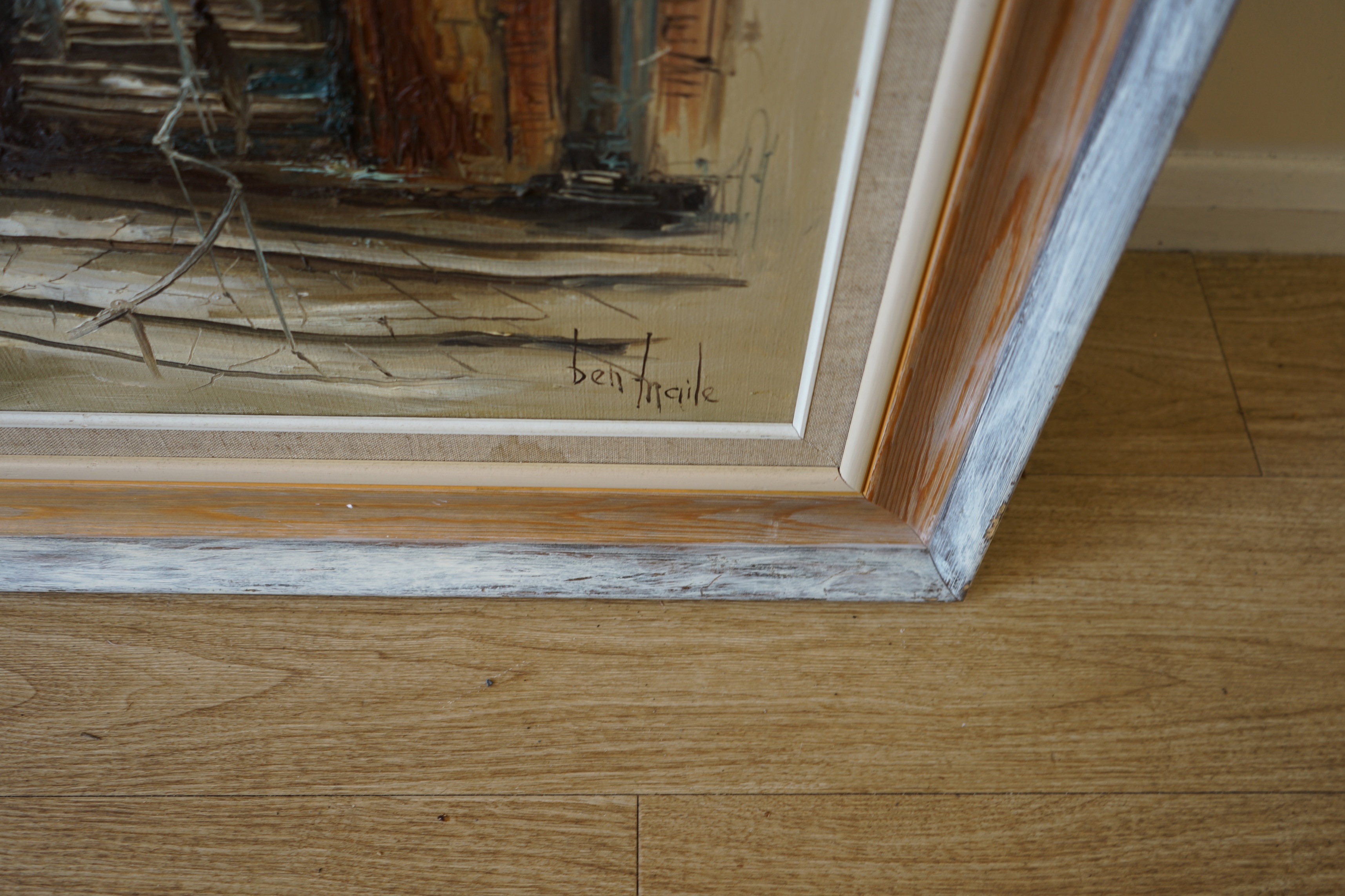 Ben Maile (1922-2017), oil on canvas, Mediterranean street scene, signed, 60 x 50cm. Condition - good